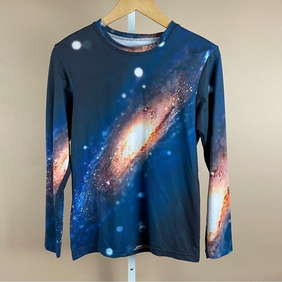 Yizzam Mens Small Galaxy Space Long Sleeve Shirt Graphic Print Hippie Nature - Picture 1 of 5